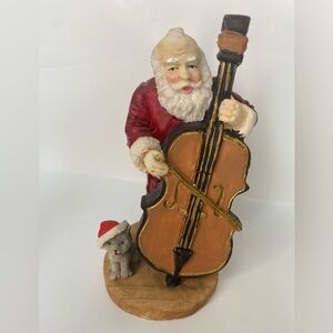 Santa Clause Playing Cello Figurine